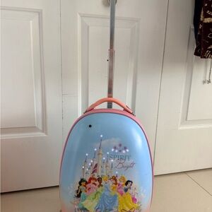 Rare Heys Disney Princess Hard Shell Rolling Suitcase - Kids Travel Luggage 18’
